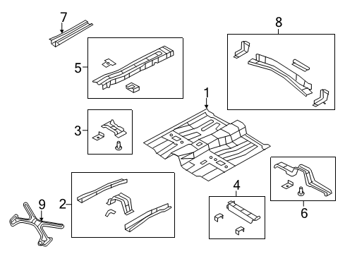 2011 Chrysler 200 Pillars, Rocker & Floor - Floor & Rails CROSSMEMBER-Front Floor Diagram for 5155114AC