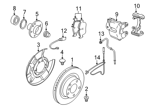 2013 BMW 128i Rear Brakes Repair Set Brake Caliper Diagram for 34216768695