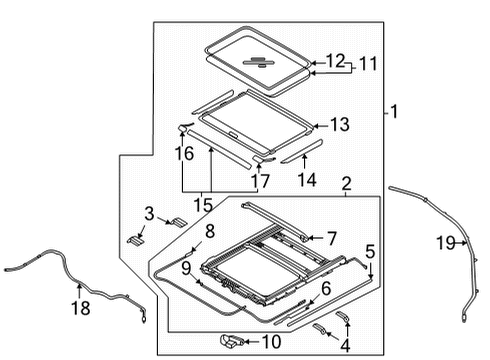 2022 Kia Carnival Sunroof GUIDE ASSY-SUNROOF R Diagram for 81647A9100