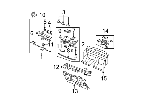 2008 Honda Fit Cowl Cover, Passenger Hood Hinge Diagram for 74222-SLN-A00