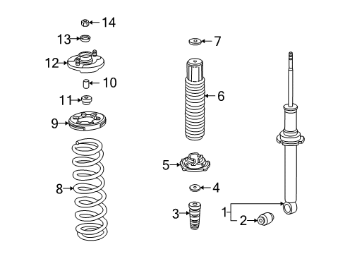 1998 Honda Accord Struts & Components - Rear Spring, Rear (Showa) Diagram for 52441-S84-A11