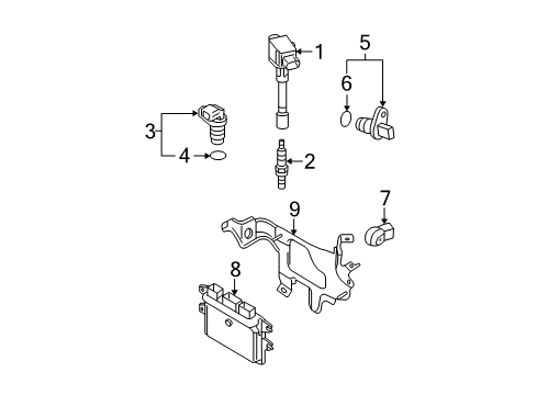 2009 Nissan Versa Powertrain Control Engine Control Module Diagram for 23710-8W89B