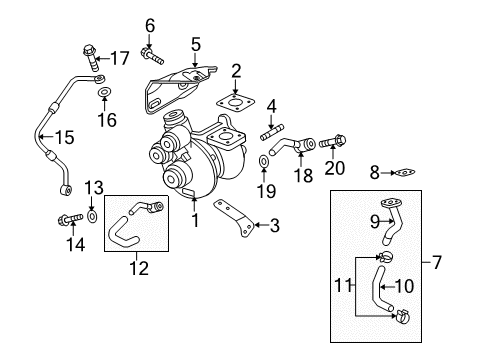 2011 Hyundai Genesis Coupe Turbocharger Pipe-Oil Turbocharger Diagram for 28245-2C401