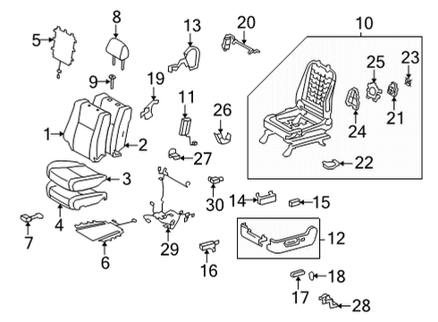 2020 Toyota Sequoia Heated Seats Seat Heat Switch Diagram for 84751-0C071