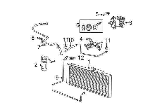 2003 Dodge Ram 2500 A/C Condenser, Compressor & Lines CONDENSER-A/C Diagram for 5086877AA