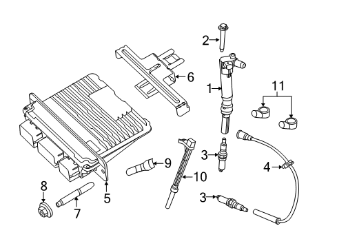 2016 Ford F-350 Super Duty Ignition System Plug Wire Diagram for CC3Z-12286-D