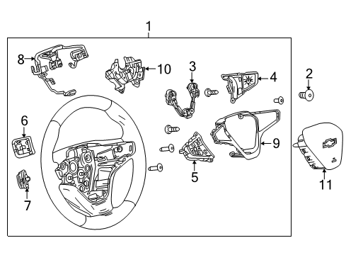 2021 Chevrolet Equinox Steering Column & Wheel, Steering Gear & Linkage Cruise Switch Diagram for 84155535