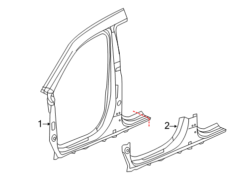 2018 Acura MDX Aperture Panel Panel, Driver Side Sill Diagram for 04641-TZ5-A01ZZ