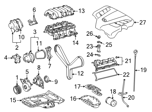 2007 Lexus SC430 Intake Manifold Manifold Sub-Assembly, Intake Diagram for 17102-50014