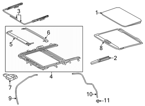 2022 Lexus NX350 Sunroof Drive Cable Diagram for 63205-12170