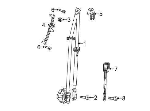 2021 Jeep Compass Seat Belt Nut-Hexagon Diagram for 6509460AA