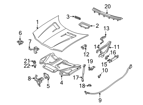 1993 Chevrolet Camaro Hood & Components Latch Asm-Hood Primary Diagram for 10324201