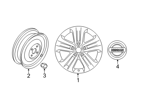 2017 Nissan Juke Wheels, Covers & Trim Wheel-Aluminum Diagram for D0C00-1KA2B