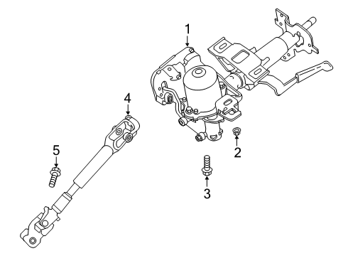 2019 Nissan Leaf Steering Column & Wheel, Steering Gear & Linkage Joint-STRG LWR Diagram for 48080-5SA0A