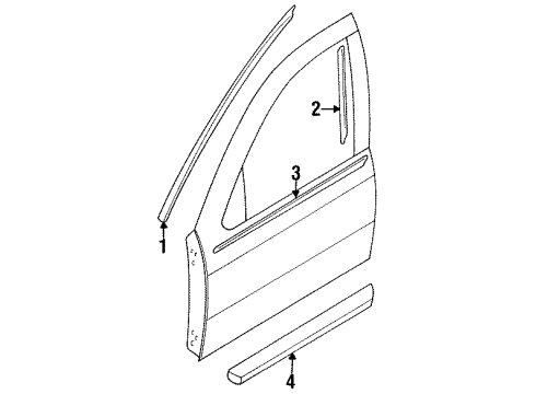 1999 Nissan Sentra Exterior Trim - Front Door Moulding-Front Door, LH Diagram for 80871-8B919