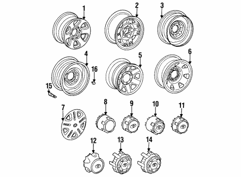 1993 Toyota T100 Wheels Wheel, Steel Diagram for 42601-35621