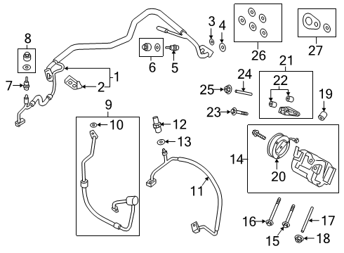 2021 Ford Transit Connect A/C Compressor Compressor Diagram for KV6Z-19703-B