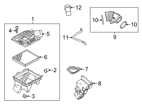 2015 Cadillac XTS Air Intake Air Cleaner Assembly Diagram for 22897044