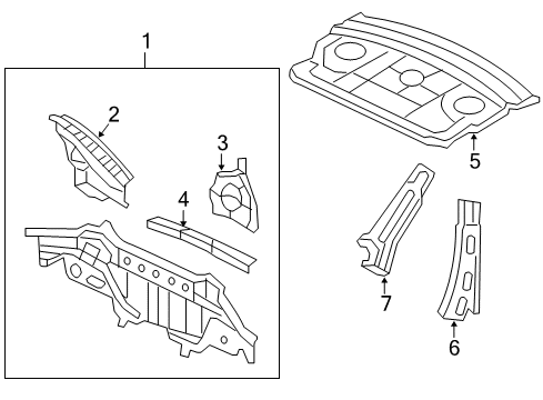 2010 Honda Civic Rear Body Stiffener, RR. Bumper Face Diagram for 66118-SVA-A00ZZ