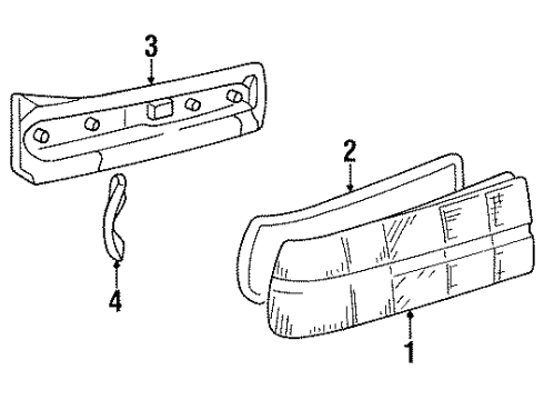 1988 BMW 325i Tail Lamps Bracket, Left Diagram for 63211385377