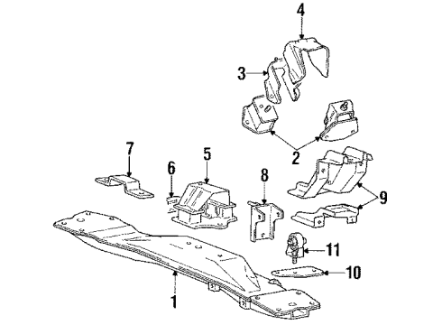 1991 Dodge Ram 50 Engine & Trans Mounting STOPPER Diagram for MB581660