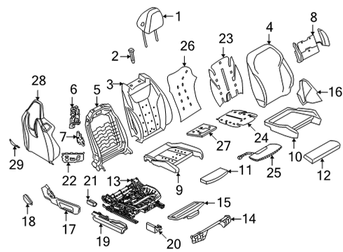 2021 BMW M4 Power Seats FOAM PAD, BACKREST, CLIMATE Diagram for 52108071745