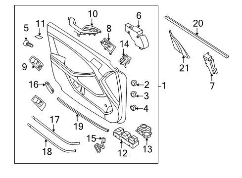 2013 Kia Optima Fuel Door Switch Assembly-Outside Mirror Diagram for 935732T000
