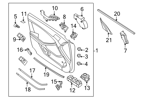 2013 Kia Optima Fuel Door Pad-Front Door Side Impact, L Diagram for 823932T050