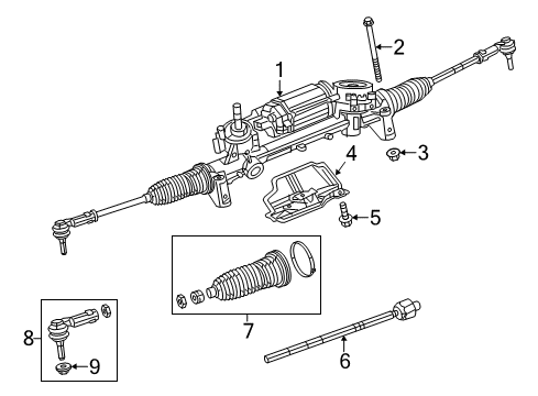 2014 Jeep Cherokee Steering Column & Wheel, Steering Gear & Linkage Gear Assembly Diagram for 68369262AA