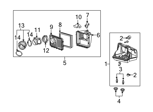 2005 Buick LaCrosse Air Intake Cover Asm, Air Cleaner Housing Diagram for 19210744