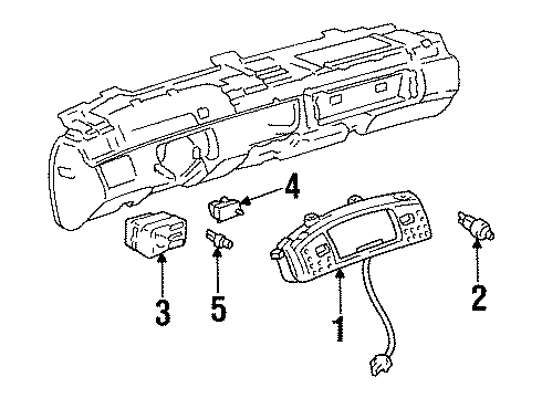 1999 Cadillac Eldorado Switches Gauge Cluster Diagram for 9383776
