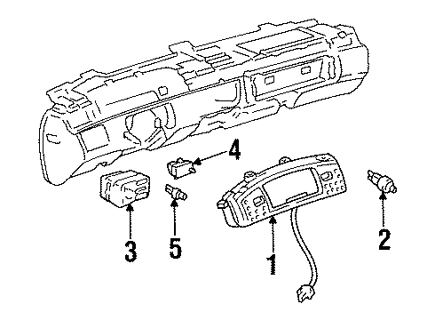 2002 Cadillac Eldorado Switches Instrument Cluster Assembly Diagram for 12200796