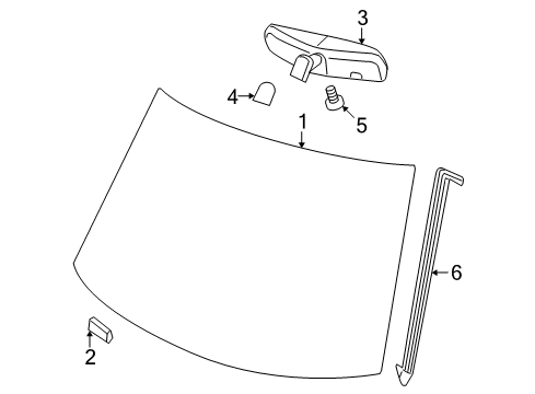 2014 Dodge Journey Windshield Glass, Reveal Moldings Windshield-Shipping Assembly - 30 Lite Diagram for 68096260AB