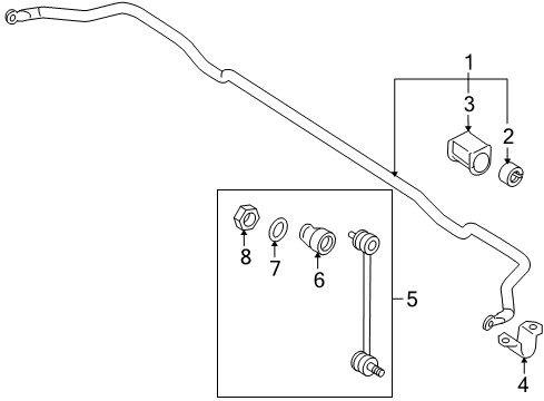 2006 Kia Amanti Stabilizer Bar & Components - Rear Clamp-Stab Bar Diagram for 555483F100