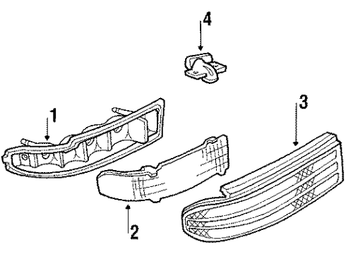 1988 Pontiac Bonneville Tail Lamps Lens, Rear Combination Lamp Diagram for 16510450