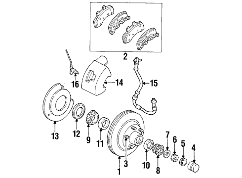 1999 Dodge Ram 2500 Anti-Lock Brakes Sensor-Wheel Speed Diagram for 5014787AB