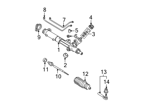 2002 Chevrolet Camaro P/S Pump & Hoses, Steering Gear & Linkage Pipe Asm, Steering Gear(Long) Diagram for 26060713