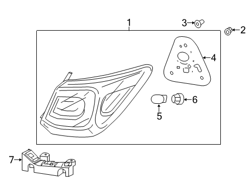 2017 Acura RLX Bulbs Bracket, Right Rear Bumper Side Diagram for 71505-TY2-A01