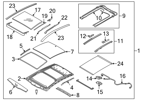 2019 Kia Cadenza Sunroof Motor Assembly-PANORAMAROOF(Gl Diagram for 81671F6000