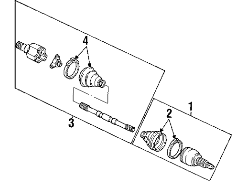 1999 Ford Taurus Drive Axles - Front Axle Assembly Diagram for F6DZ3B436DB