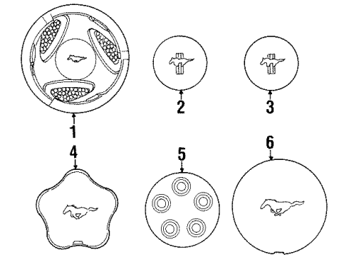 1994 Ford Mustang Wheel Covers & Trim Hub Cap Diagram for F4ZZ-1130-B