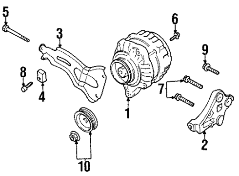 1997 Nissan 240SX Alternator Bolt Diagram for 01121-01681