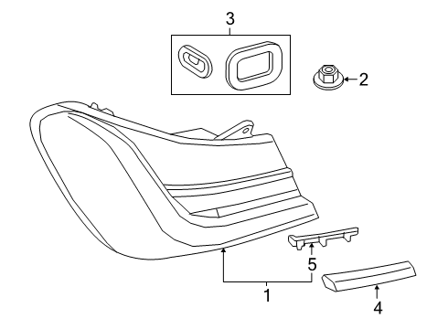 2021 BMW 740i Tail Lamps Left Finisher Bracket Diagram for 63218492335