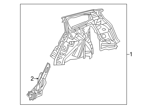 2014 Acura TSX Inner Structure - Quarter Panel Panel, Right Rear Inside Diagram for 64300-TL7-305ZZ