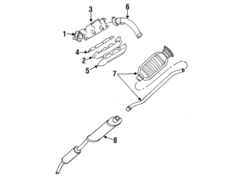 2000 Chrysler Grand Voyager Exhaust Components Part Diagram for 4682561AC