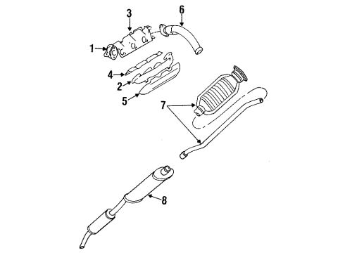 2000 Dodge Grand Caravan Exhaust Components Catalytic Converter Diagram for 4682433AC