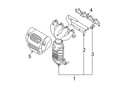 2004 Kia Spectra Exhaust Manifold Protector-Heat Diagram for 2852523961