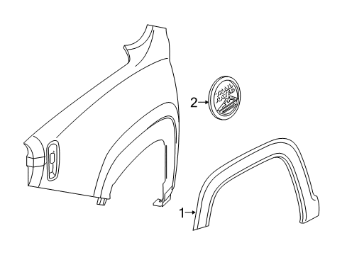 2021 Jeep Renegade Exterior Trim - Fender Molding-Wheel Flare Diagram for 6TB75LXHAA
