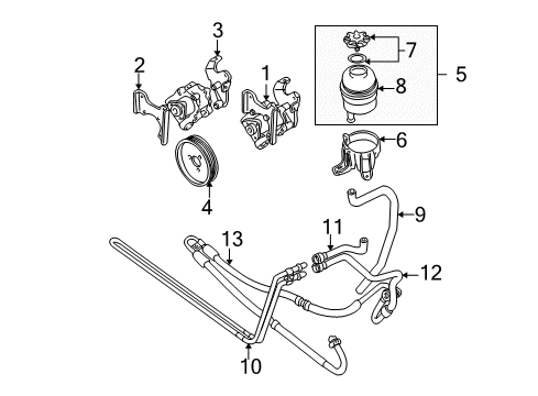 2005 BMW X5 P/S Pump & Hoses, Steering Gear & Linkage Exchange Power Steering Pump Diagram for 32416757914