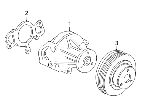 2003 Lincoln LS Water Pump Pulley Diagram for 2W9Z-8509-BB